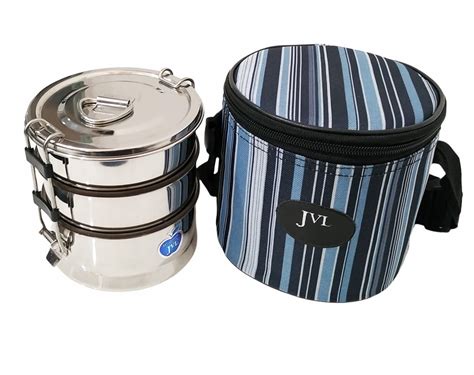 jvl leak proof stainless steel lunch box|Jvl Stainless Steel Lunch Box For Kids, Triple Three Layer .